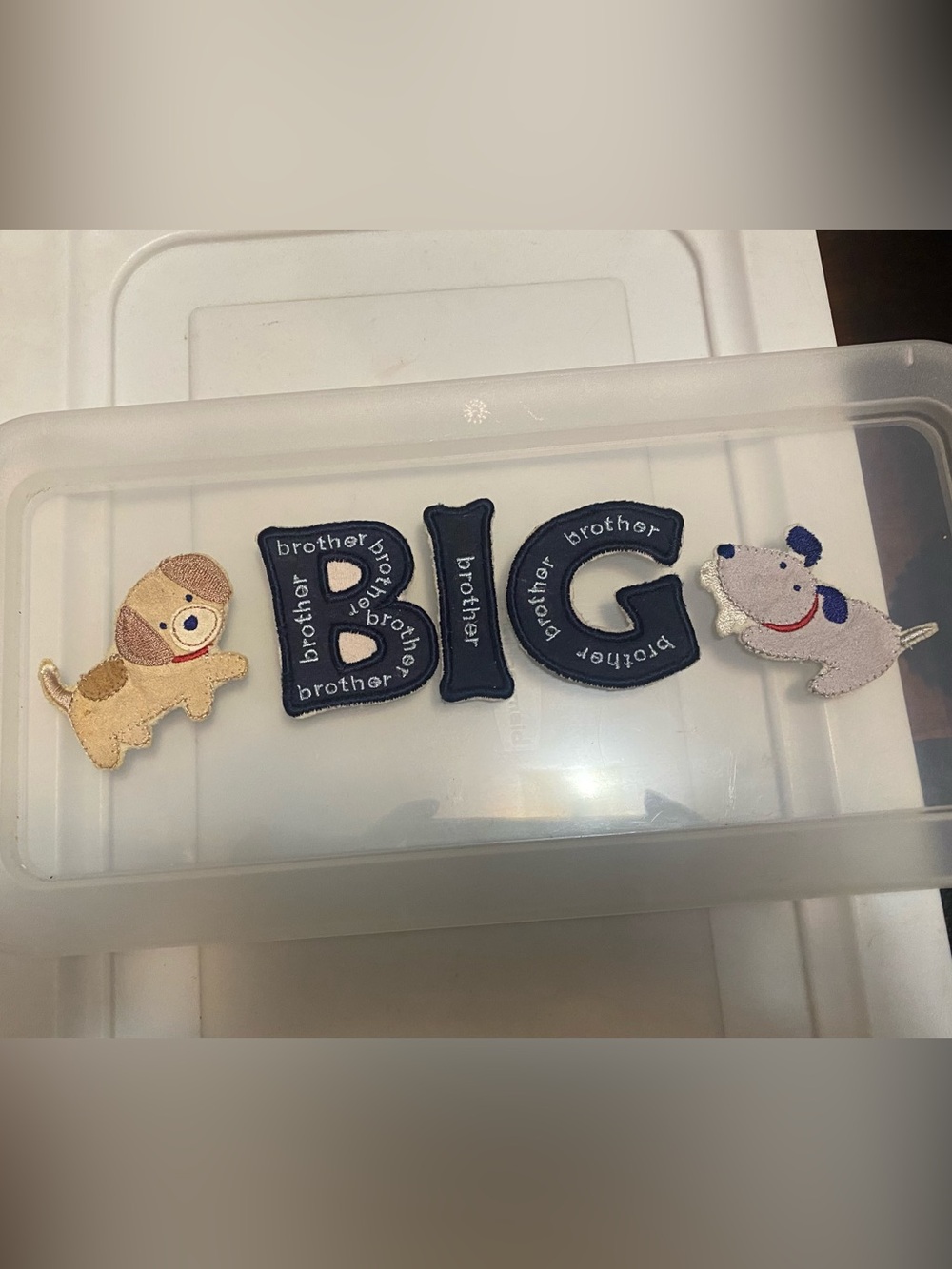 Brother Navy 'BIG' Embroidered Appliqué Patch Set